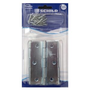 Dobradiça 3" 1/2 cartela com 3 peças.  Zincado Branco