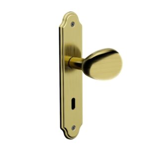 Fechadura Para Porta De Ferro Ou De Aço Dourada Modelo Taco de Golfe – 3f 529- Broca 28mm